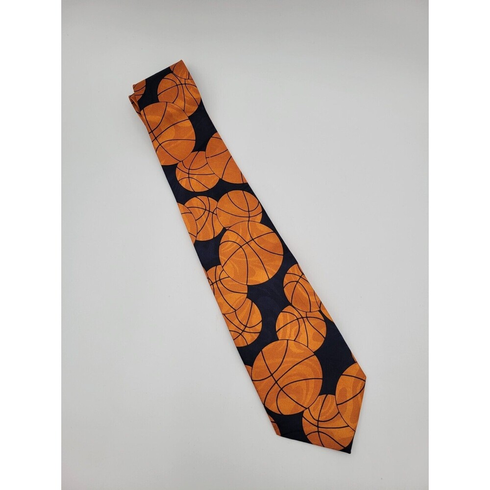 Renaissance Basketball Neck Tie Necktie Handmade‎ Orange Blue Coach Gift